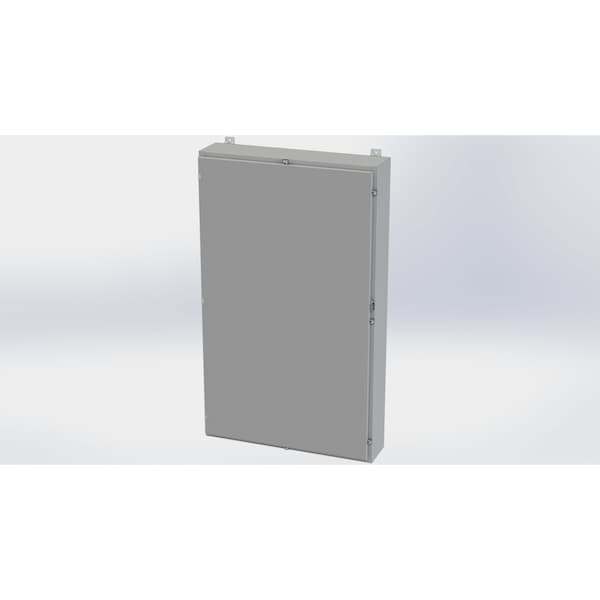 Clamps with Padlock Hasp Electrical Enclosures, 60 in H, 8 in D, 36 in W, NEMA 4, Carbon Steel